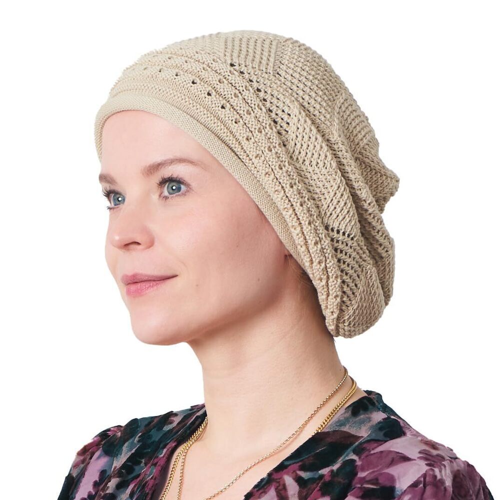 7311 Oversized Slouchy Crochet Beanie , Cotton Rasta Tam Slouchy Hat